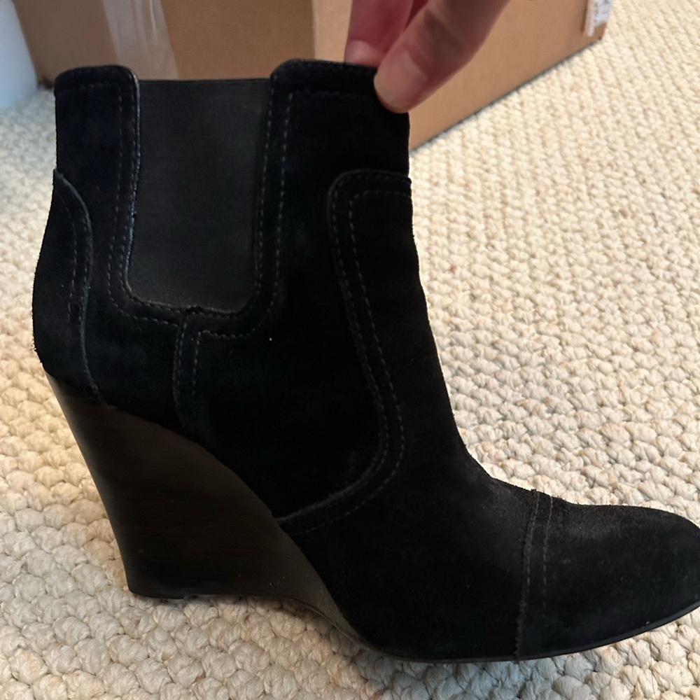 Tory Burch Adrienne Suede Wedge Ankle Bootie - Picture 10 of 15